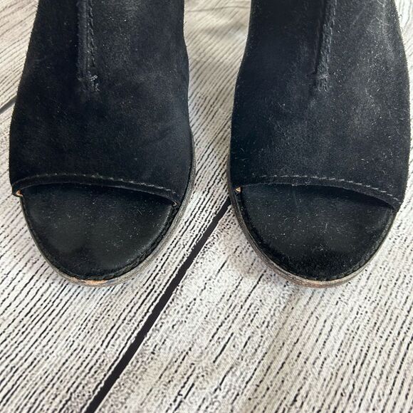 Frye Courtney Slingback black peep toe heeled sandals size 8 B - Picture 3 of 12